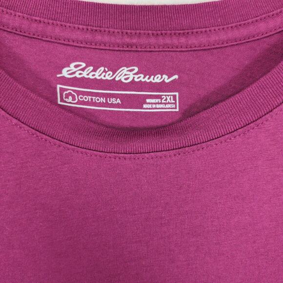 Eddie Bauer Women's 2XL Burgundy Long Sleeve T-Shirt, 2-Sided Graphics Gorpcore - Picture 3 of 6